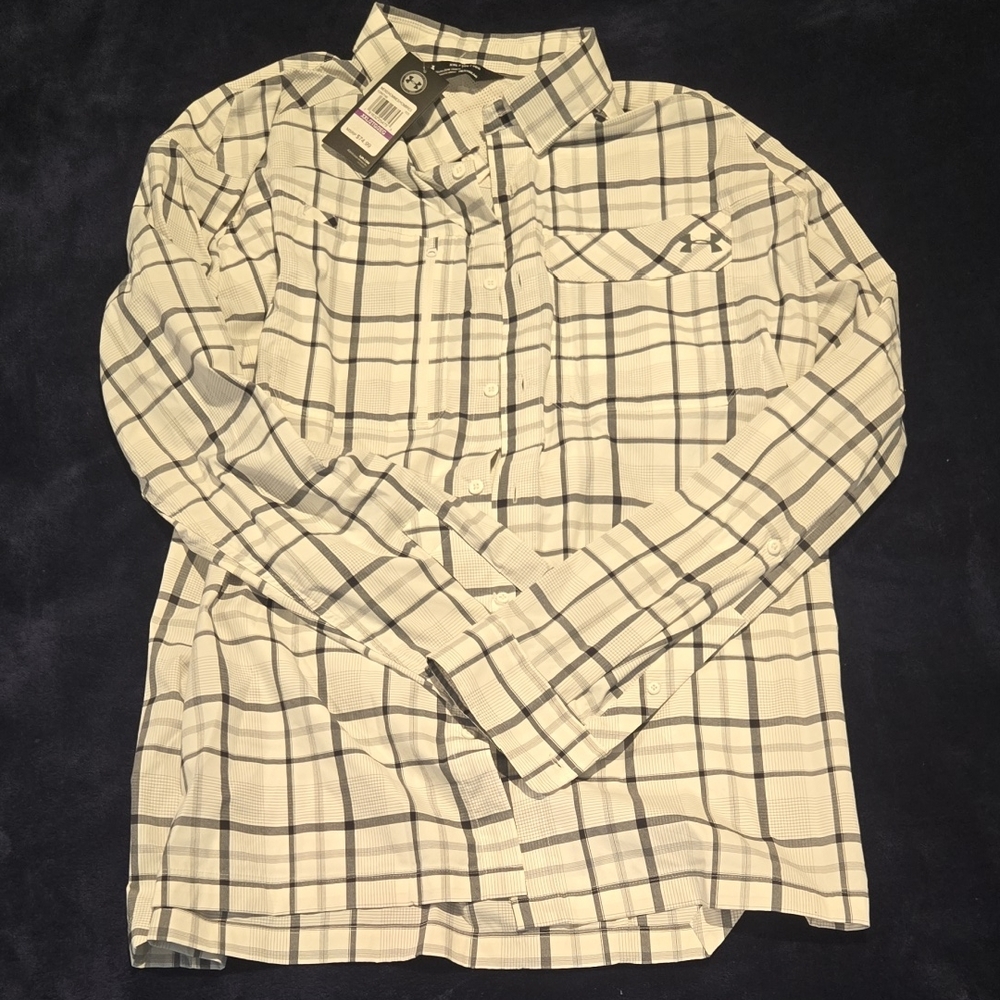 Under Armour Men's Checkered Shirt - White and Black